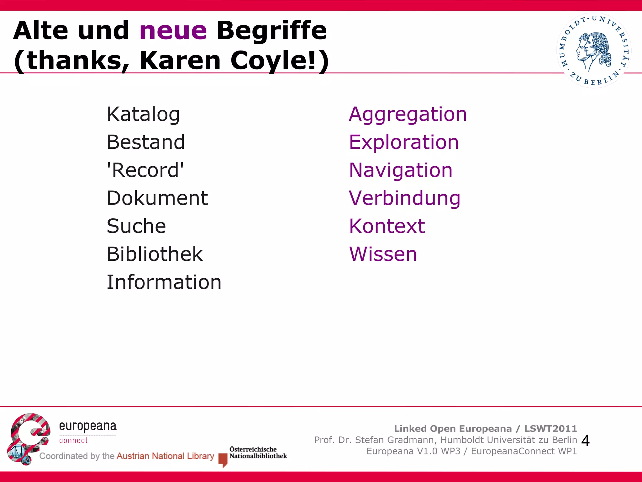 Nach dem Katalog: semantische Kontextualisierung in Europeana 
