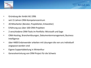 Ambit AGGründung der Ambit AG 1996 