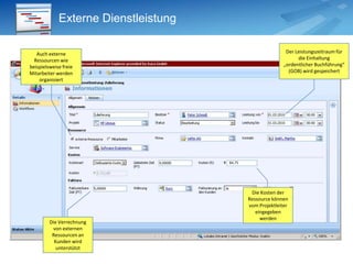 Projektinformationen im Outlook