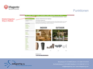 FunktionenDirekte Integration Shop in Website