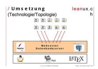/  Umsetzung  (Technologie/Topologie)  Webserver Datenbankserver Perl 