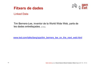 Fitxers de dades
     Linked Data


     Tim Berners-Lee, inventor de la World Wide Web, parla de
     les dades entrellaç...