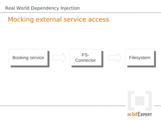 Real World Dependency Injection

 Mocking external service access




                                FS-
                ...