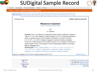 SUDigital Sample Record




Seoul, 19 May 2011          KR Global Smart SOC Initiative 2011   34
 