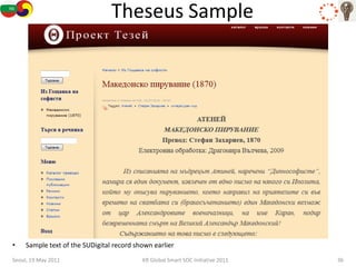 Theseus Sample




•    Sample text of the SUDigital record shown earlier
Seoul, 19 May 2011                         KR Global Smart SOC Initiative 2011   36
 