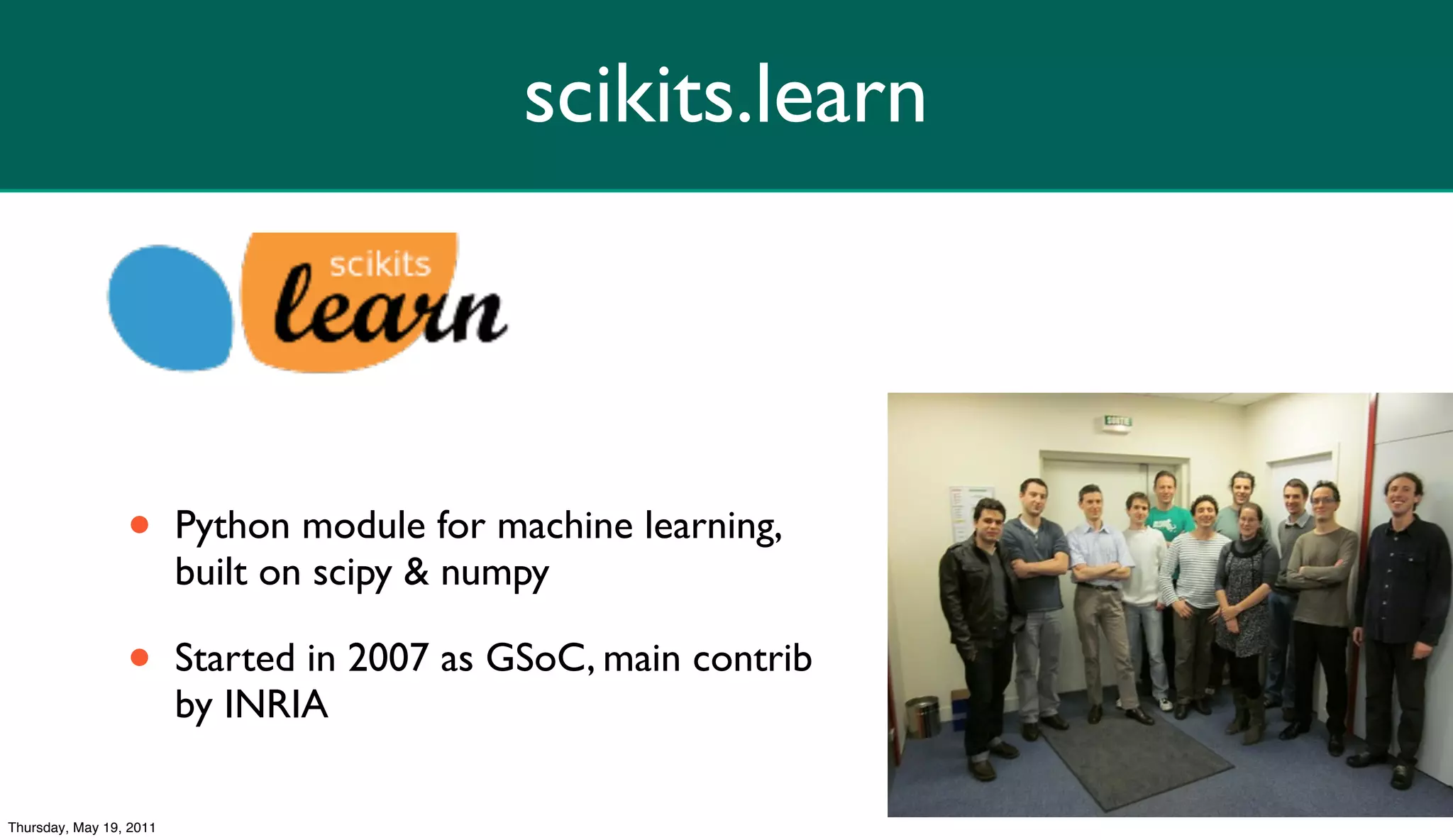 intro to scikits.learn | PPT