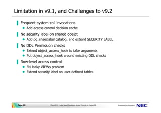 Label based Mandatory Access Control on PostgreSQL | PDF