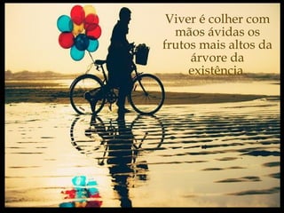 Viver é colher com mãos ávidas os frutos mais altos da árvore da existência. 