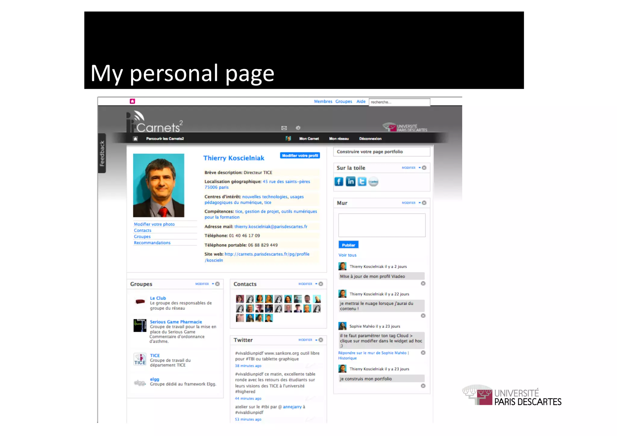 My	
  personal	
  page	
  
 