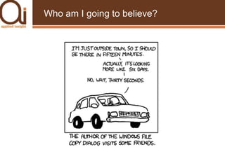 Who am I going to believe?
