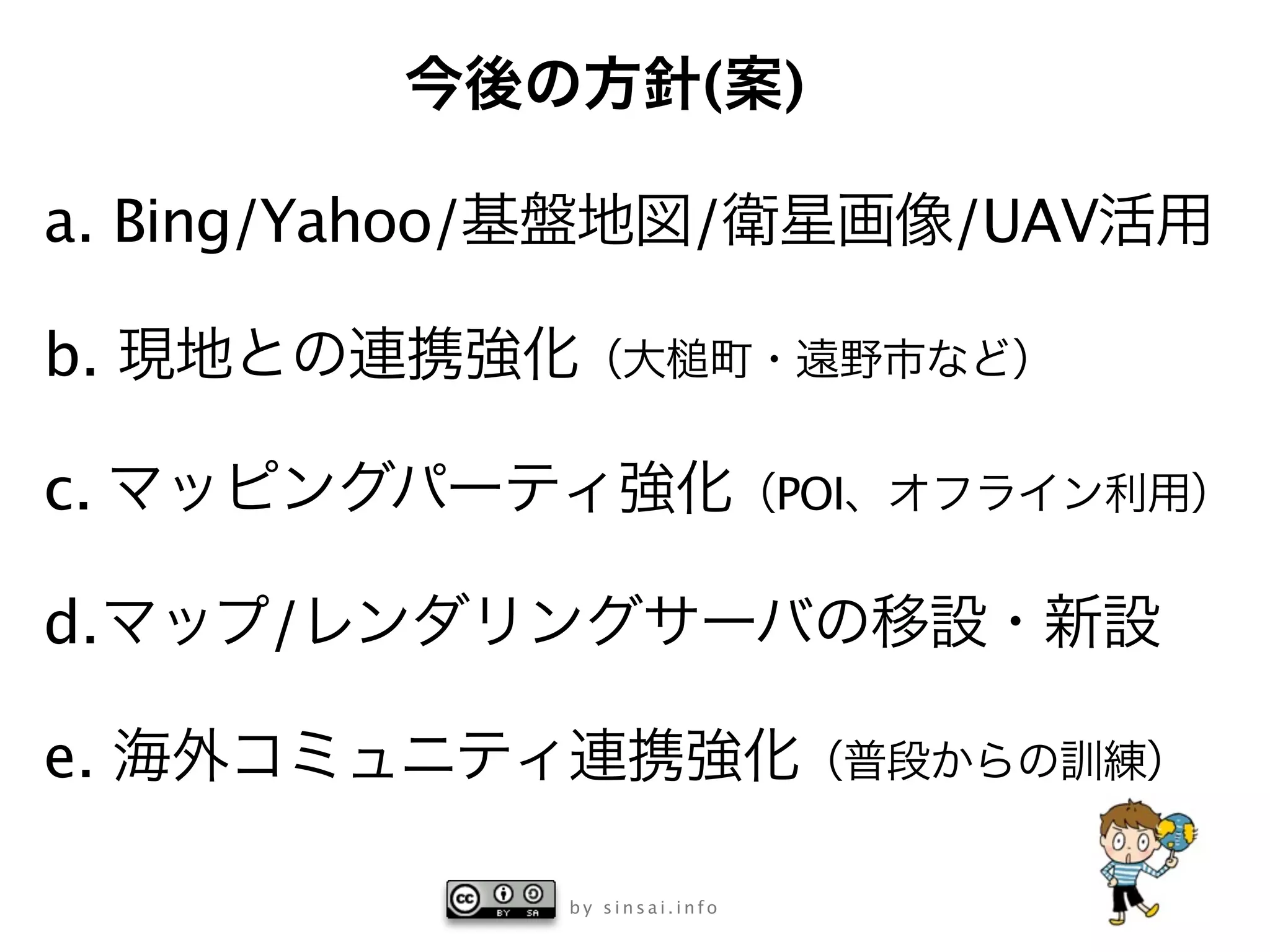 ( )

a. Bing/Yahoo/              /           /UAV

b.

c.                                POI


d.     /

e.

                 by sinsai.info
 