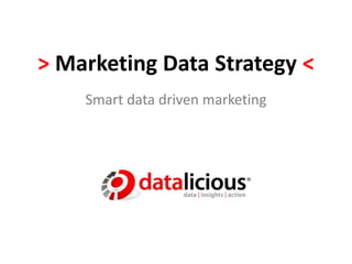 > Marketing Data Strategy < Smart data driven marketing 