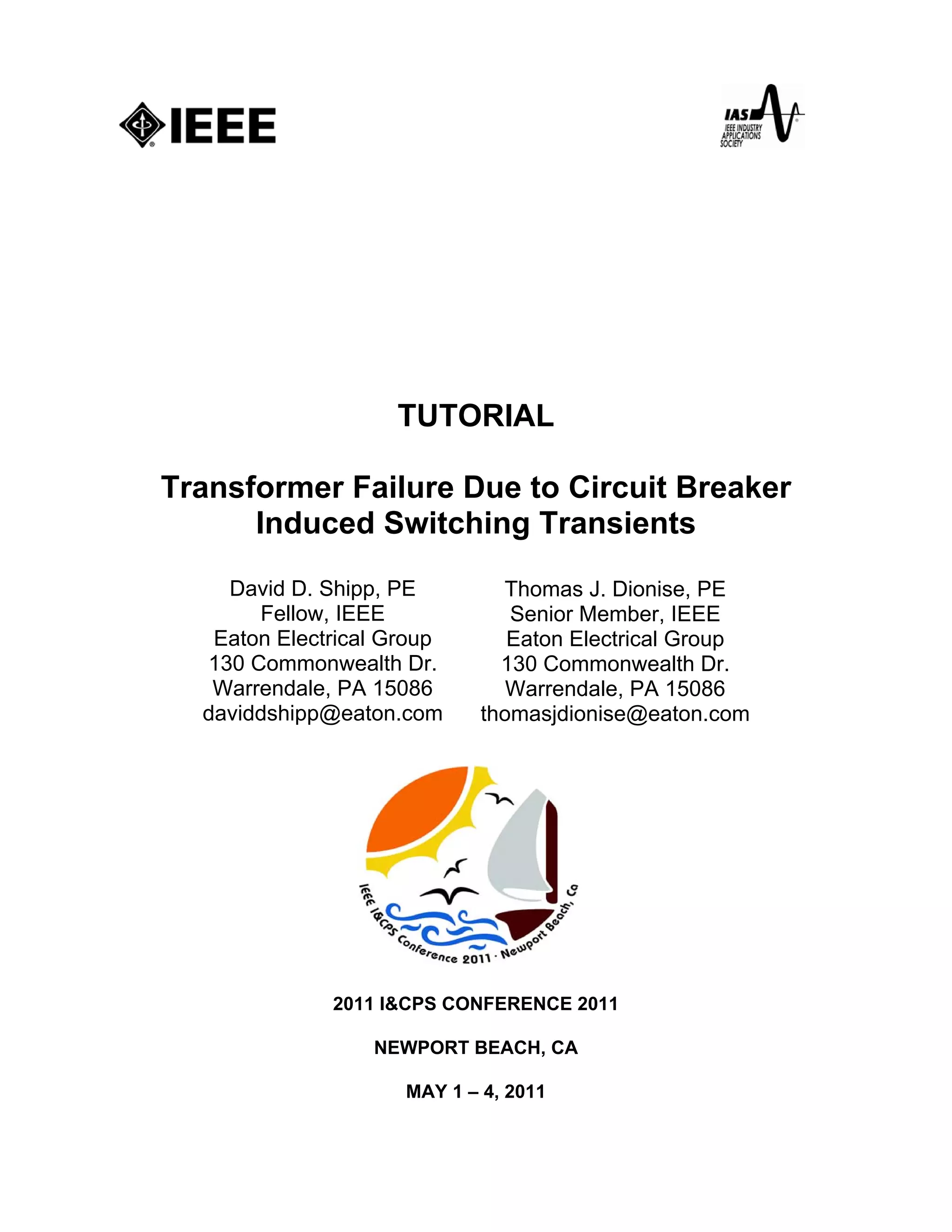 Transformer Failure Report.pdf Transformer Failure Due to Circuit Breaker Induced Switching Transients ...