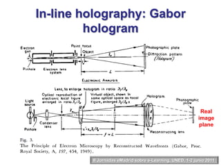  During 20th century an important amount of work was done to introduce new techniques such as digital holography (A. Lohman, J. W. Goodman).