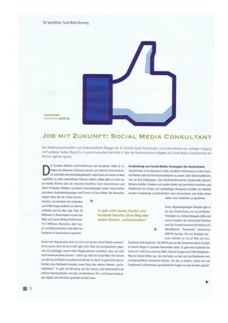 "Job mit Zukunft: Social Media Consultant" (aus: junior//consultant, 062011)