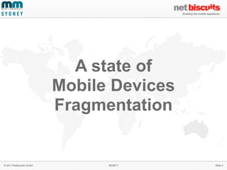 A state of
                          Mobile Devices
                          Fragmentation


© 2011 Netbiscuits GmbH         06/06/11   Slide 2
 