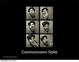 Communication Styles
tellus communica-ons 2011
1Wednesday, June 8, 2011
 