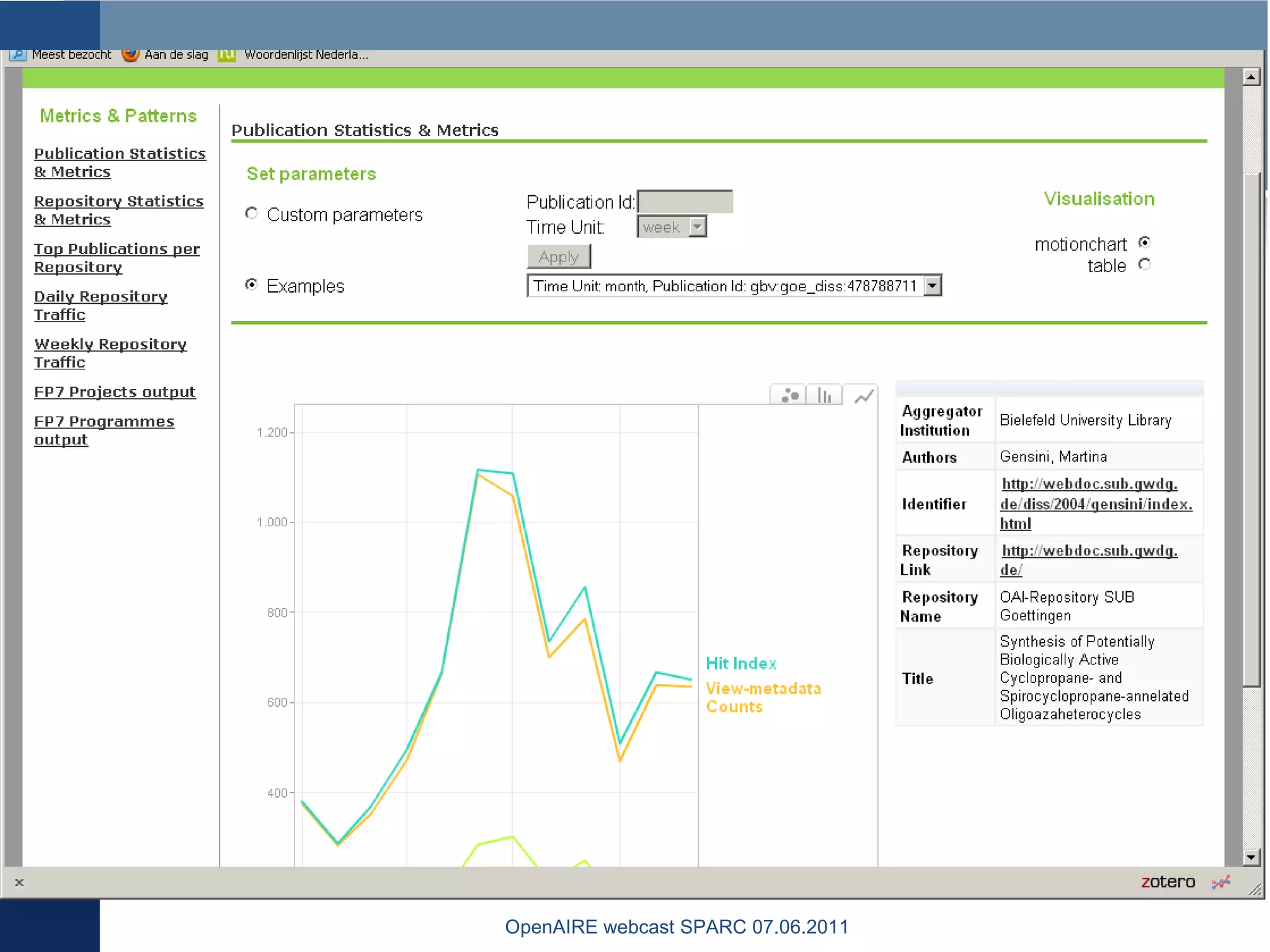 OpenAIRE webcast SPARC 07.06.2011
 