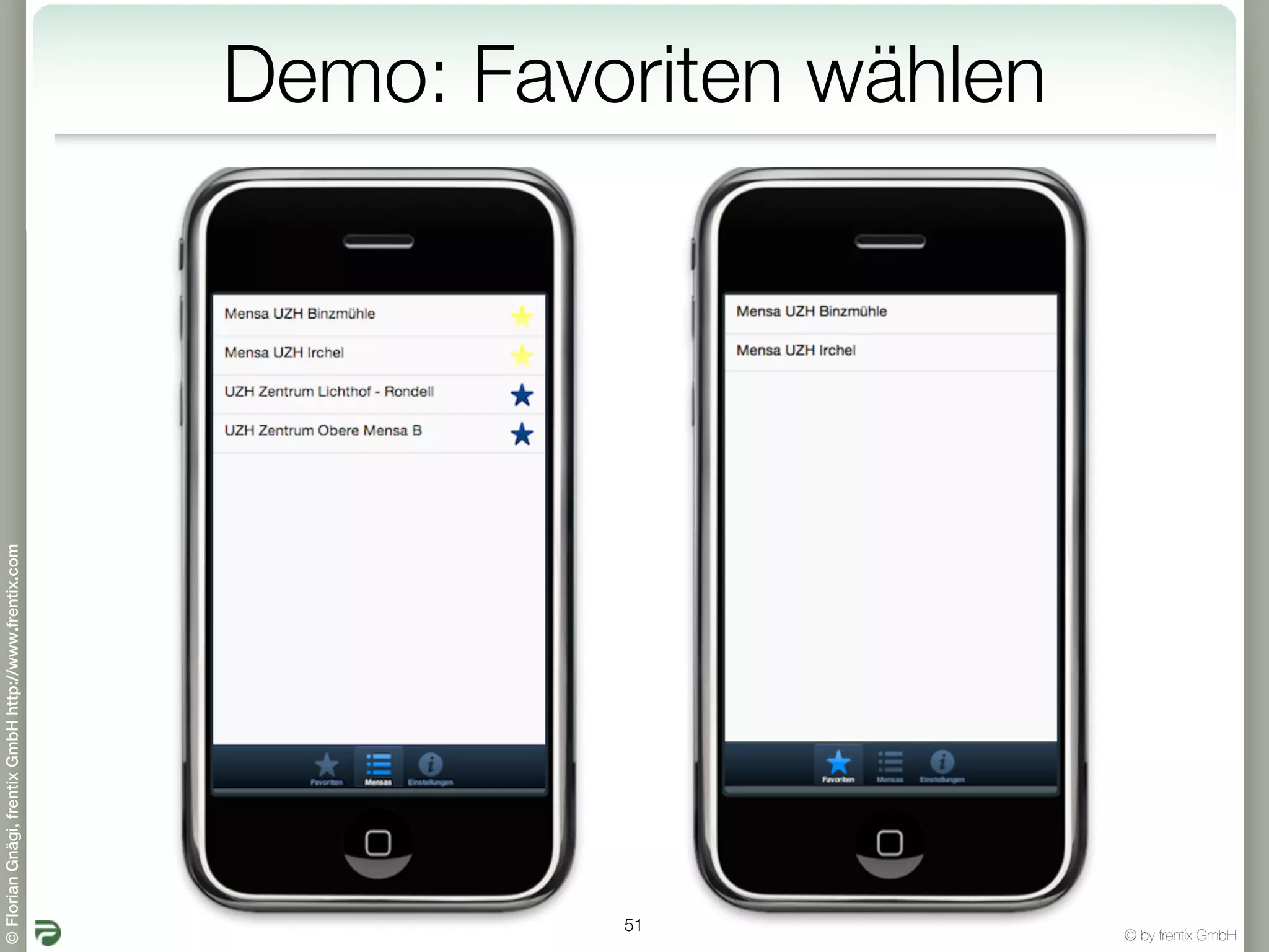 © Florian Gnägi, frentix GmbH http://www.frentix.com




         51
                                                       Demo: Favoriten wählen




© by frentix GmbH
 