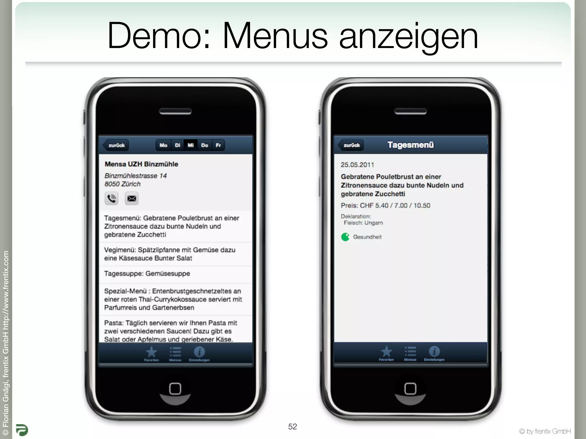 © Florian Gnägi, frentix GmbH http://www.frentix.com




         52
                                                       Demo: Menus anzeigen




© by frentix GmbH
 