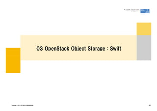 03 OpenStack Object Storage : Swift




Copyright &copy; 2011 NTT DATA CORPORATION                                         42
 