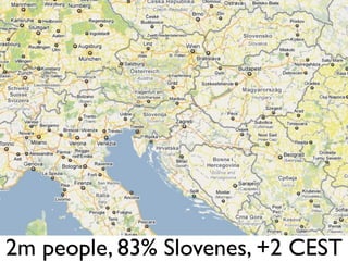 2m people, 83% Slovenes, +2 CEST
 