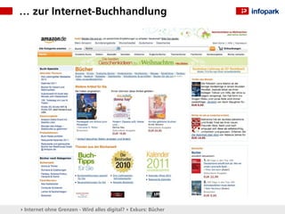 … zur Internet-Buchhandlung




▸ Internet ohne Grenzen - Wird alles digital? ▸ Exkurs: Bücher
 