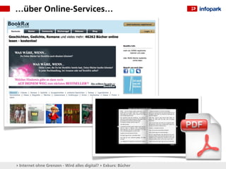 …über Online-Services…




▸ Internet ohne Grenzen - Wird alles digital? ▸ Exkurs: Bücher
 