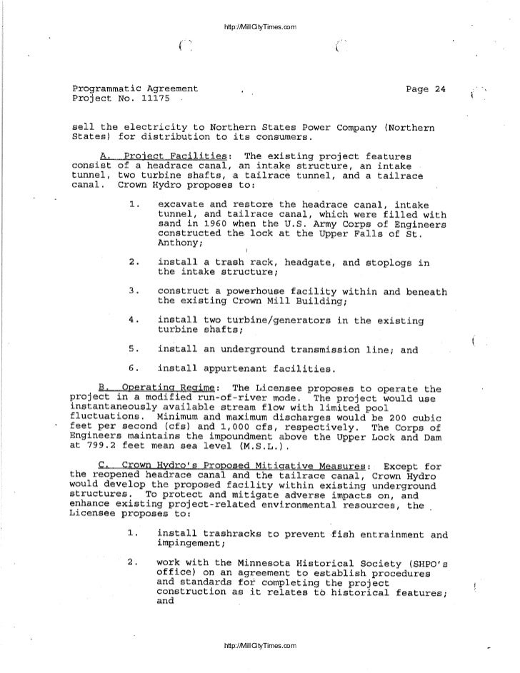 Crown Hydro Response to FERC Termination Letter Crown Hydro Response to FERC Termination Letter