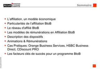 SommaireL’affiliation, un modèle économique