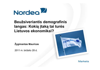 Žygimantas Mauricas: Beužsiveriantis demografinis langas: kokią įtaką tai turės Lietuvos ekonomikai?