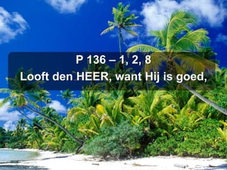 P 136 – 1, 2, 8Looft den HEER, want Hij is goed,