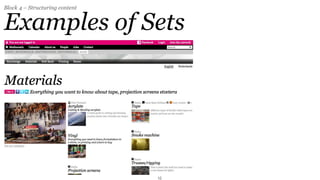 Block 4 – Structuring content


Examples of Sets




                                15
 