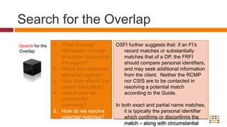 Search for the Overlap:  The Lists