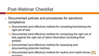 Monthly ReportingReport on Property/Screening to RegulatorWhat does the form represent?What is the format and content of the form?Who is the form submitted to?When should the form be submitted?Should copies of the form be kept?A declaration of terrorist property in the possession/Control of the FIFRFI’s:  525 Long Form (property to report) and 525 Short Form  (Nil Report)	Others:  Relevant form (usually based on the 525 standard)FRFI’s: OSFI	Others:  Relevant regulatorMonthly filing by the 15th of the month following calendar month to which the form relatesYes!