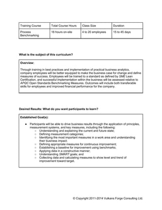 Process Benchmarking Curriculum | PDF