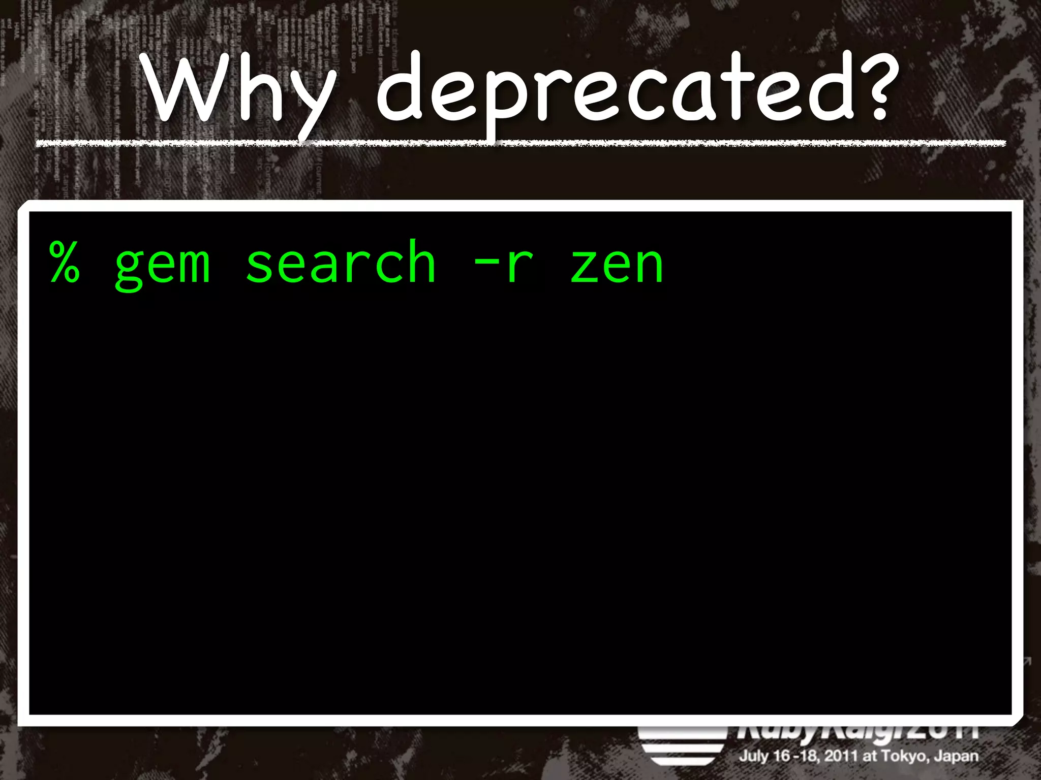 Why deprecated?
 