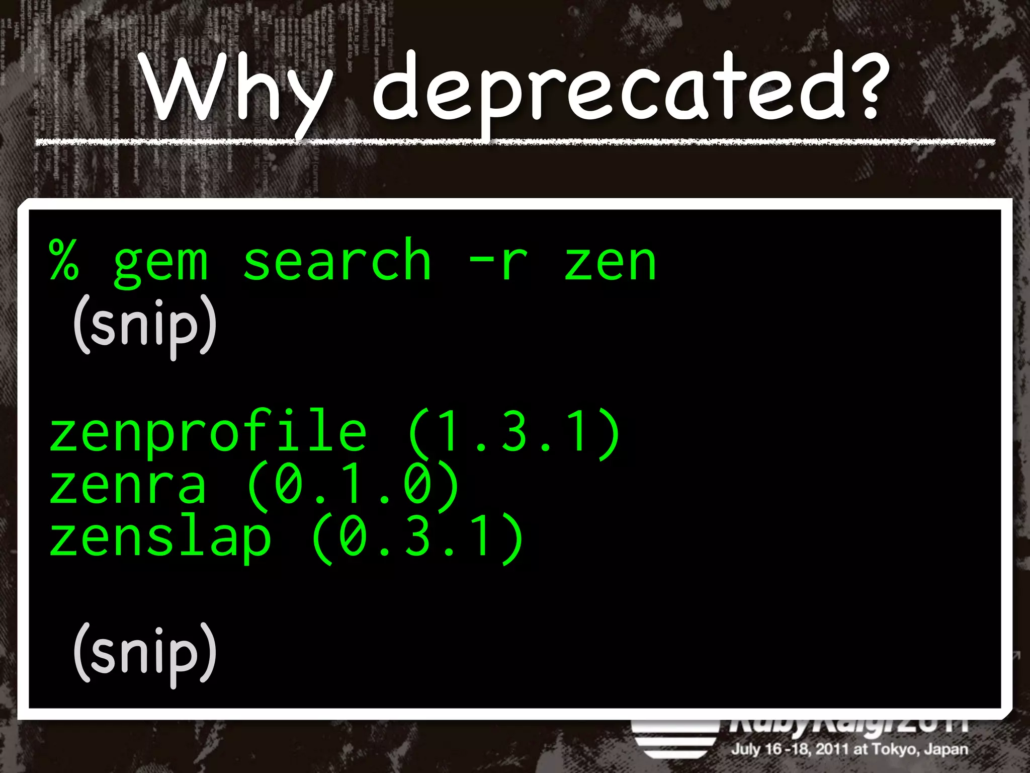 Why deprecated?

(snip)




(snip)
 