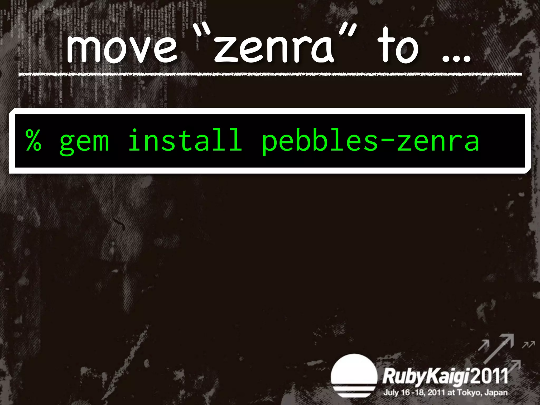 move “zenra” to ...
 