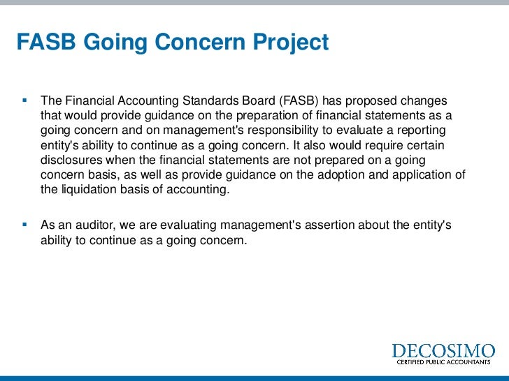 Assignment on going concern in accounting