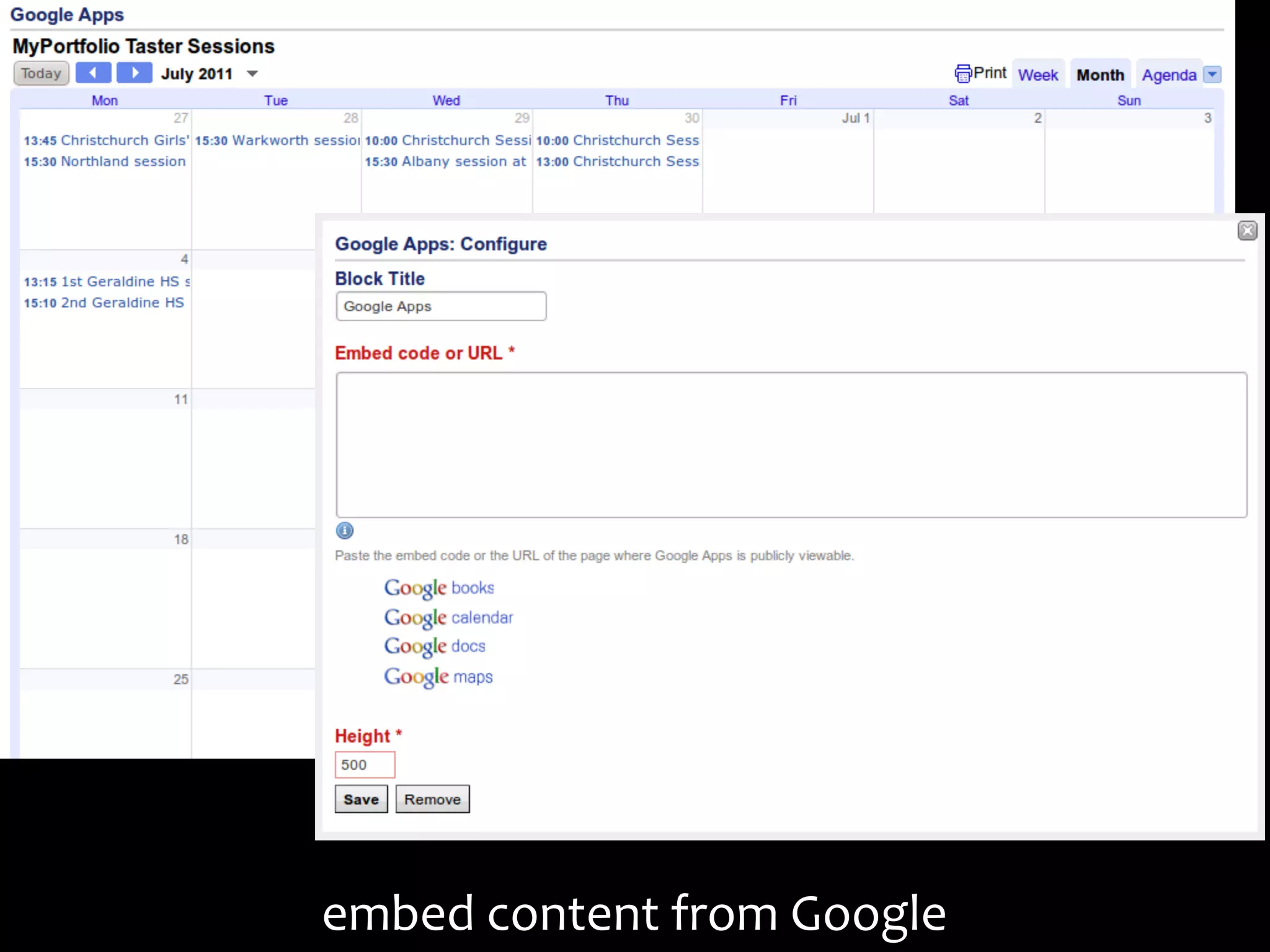 embed	
  content	
  from	
  Google
 