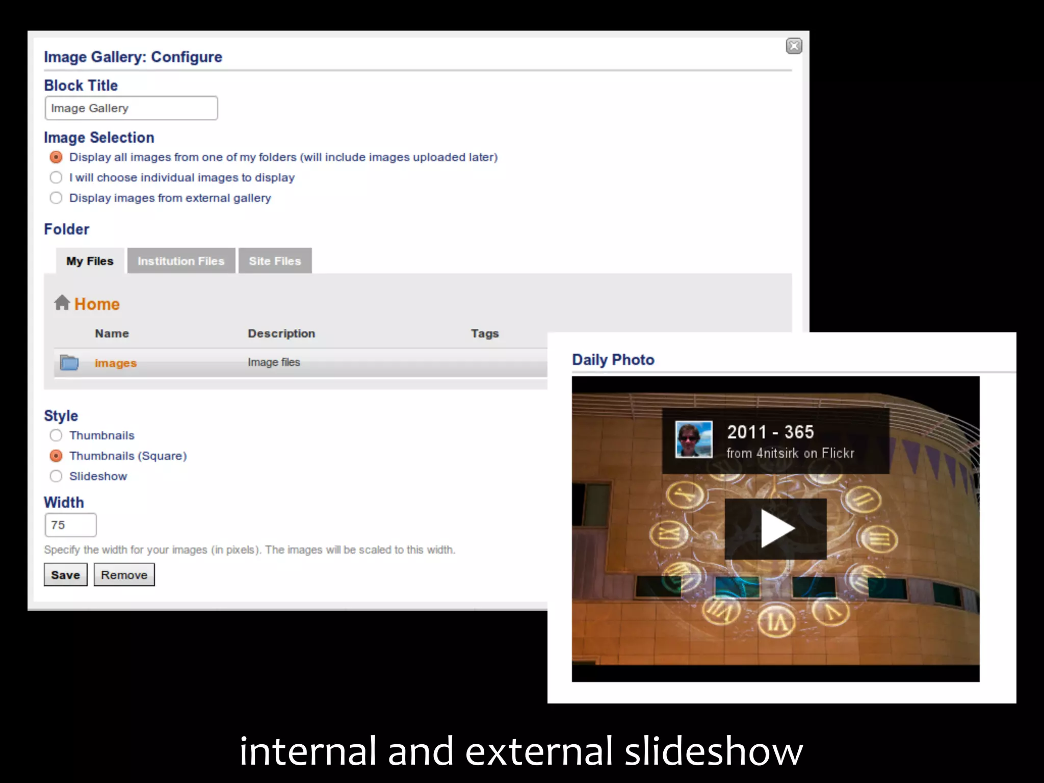 internal	
  and	
  external	
  slideshow
 