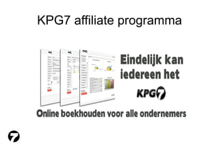 KPG7 affiliate programma 