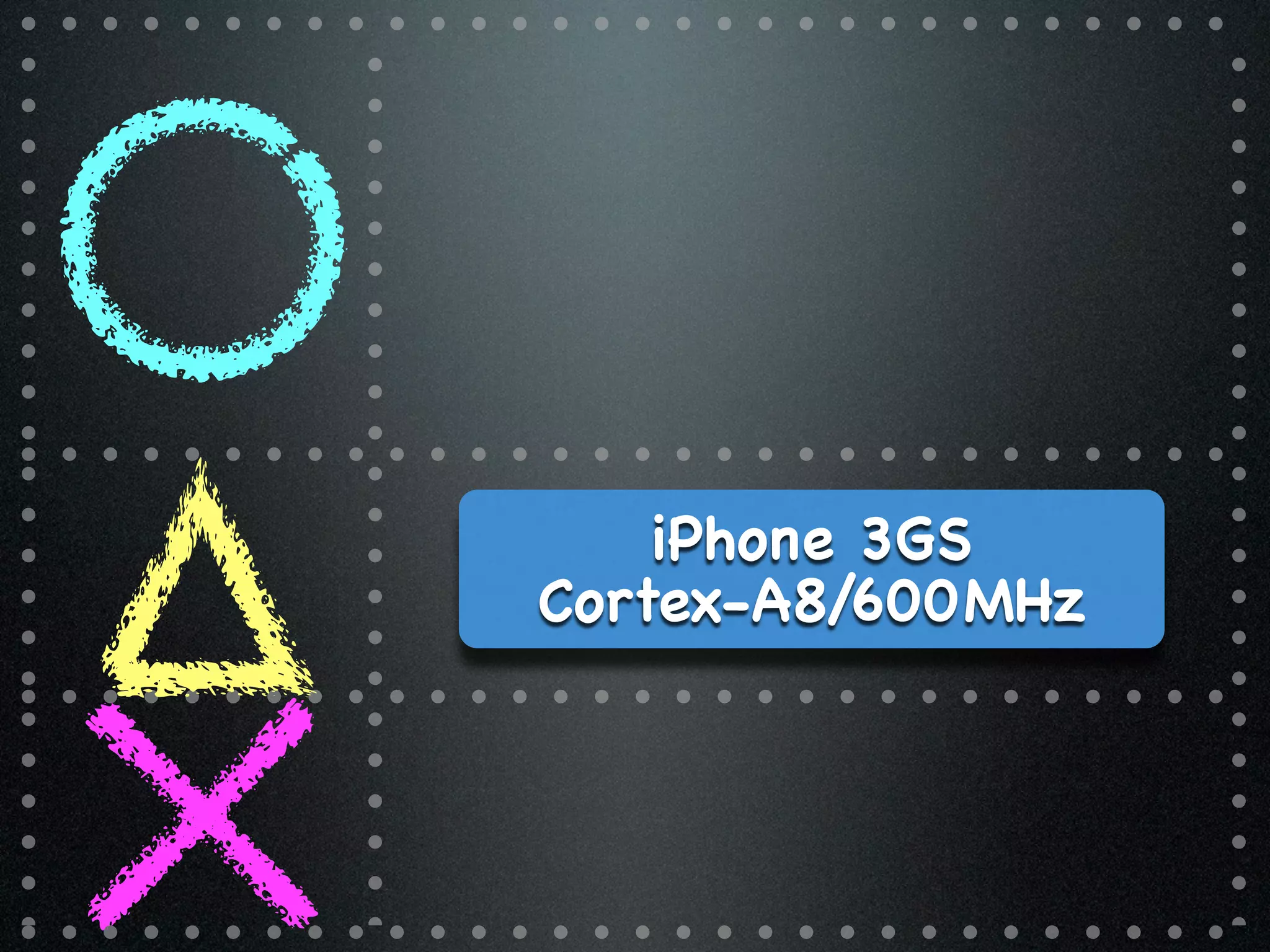 iPhone 3GS
Cortex-A8/600MHz
 