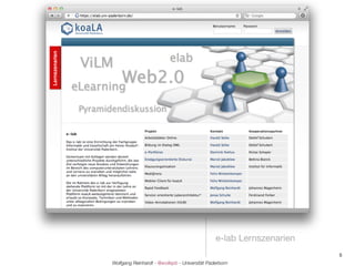e-lab Lernszenarien
                                                                     5
Wolfgang Reinhardt - @wollepb - Universität Paderborn
 