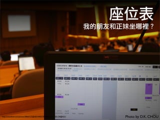 超大會議廳




http://www.ﬂickr.com/photos/yurenju/4897741695/in/pool-1502528@N22/      Photo by yurenju
 