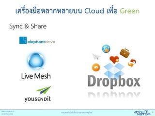 เครื่องมือหลากหลายบน Cloud เพื่อ Green
Sync & Share
 