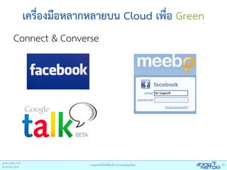 เครื่องมือหลากหลายบน Cloud เพื่อ Green
Connect & Converse
 