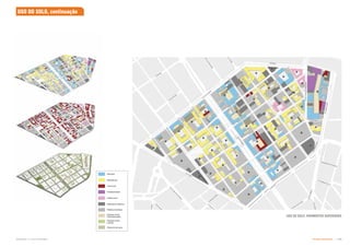 Subproduto 5.1: Pue Consolidado Partido Urbanístico  !
USO DO SOLO: PAVIMENTOS SUPERIORES
Prédios mantidos
Institucional
Comercial
Serviços
Espaços livres
(Pavimentadas)
Espaços livres
(Verde)
Patrimônio histórico
Entretenimento
Residencial
Áreas de serviços
USO DO SOLO, continuação
 