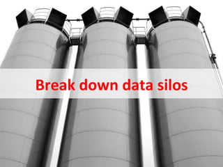 Break	
  down	
  data	
  silos	
  


August	
  2011	
             ©	
  Datalicious	
  Pty	
  Ltd	
     6	
  
 